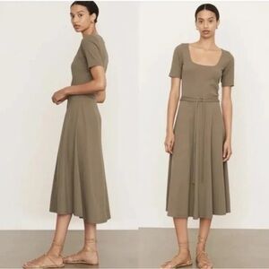 Vince. Olive Green Midi A-line Dress Size Small